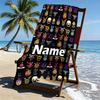 Custom Name Personalized Five Nights At Freddy's Print Beach Towel, for Trip Camping Beach Party Home Decor, Birthday Gift for Family & Friends