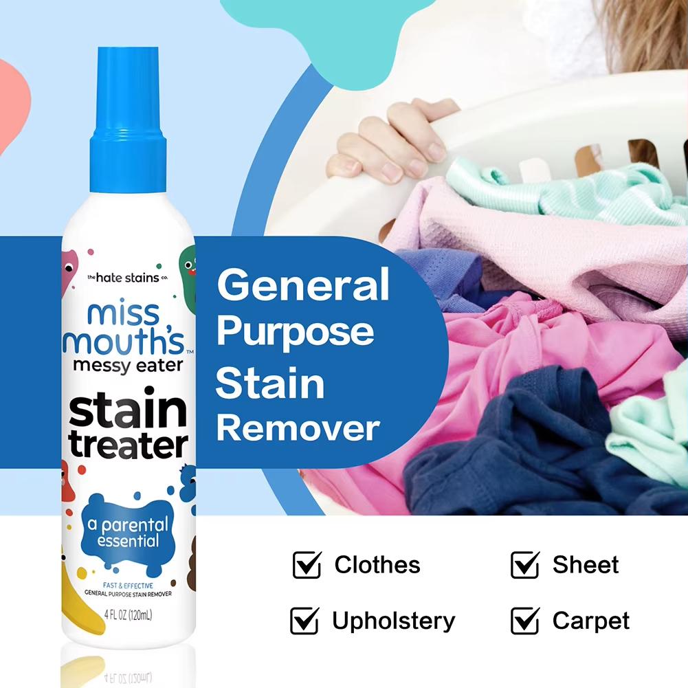 120ML Stain Remover for Clothes Portable Spray and Wash Stain Remover for Coat,Fabric Carpet Stain Spray Yellow Removal Bleach