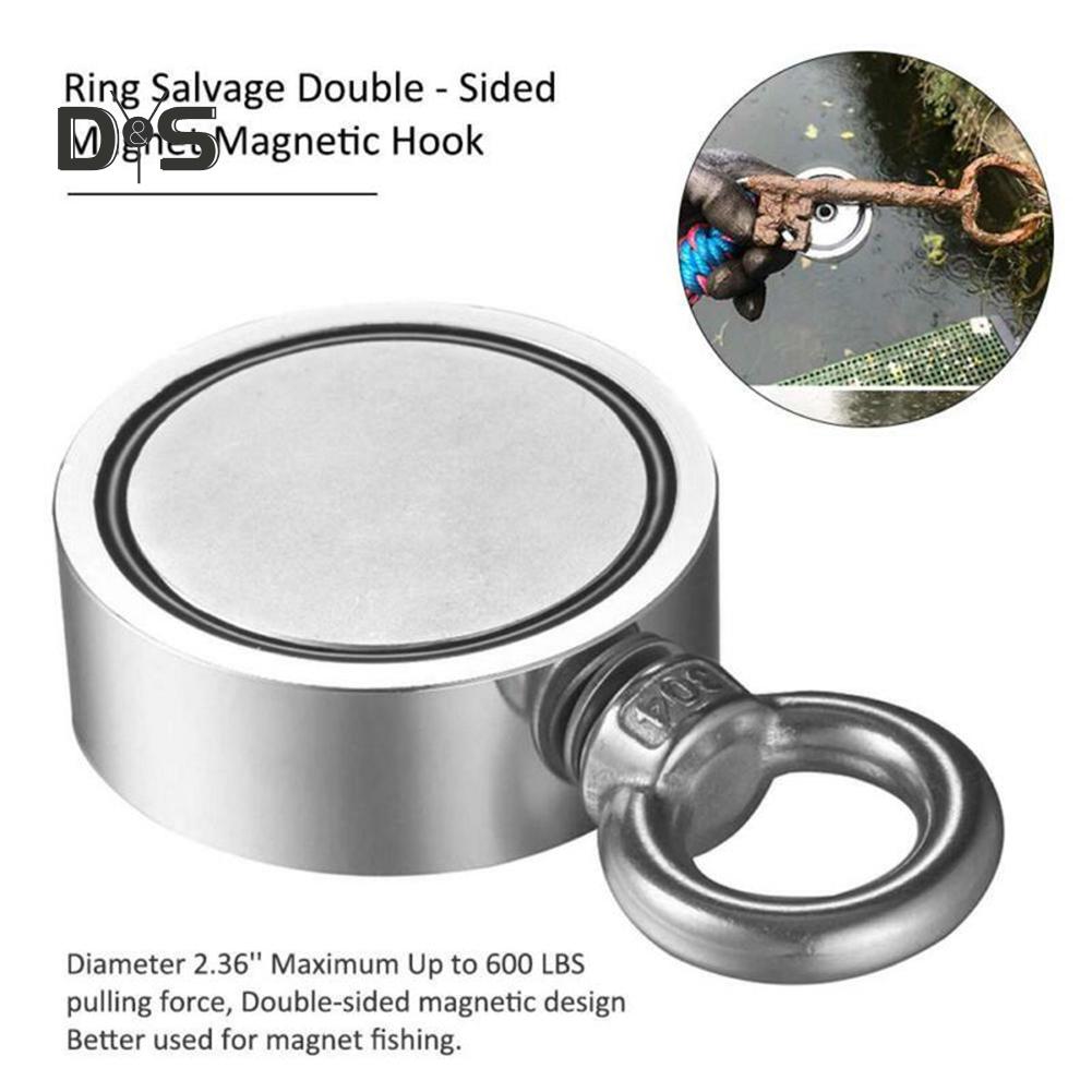 DYS TOOL SHOP Double Side Round Neodymium Eyebolt Salvage Fishing Magnet Equipment