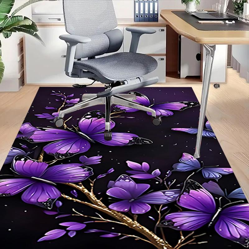 1PC Butterfly Flowers Carpet Ultra Soft, Thick & Absorbent, Non Slip Machine Washable Mat for Entryway