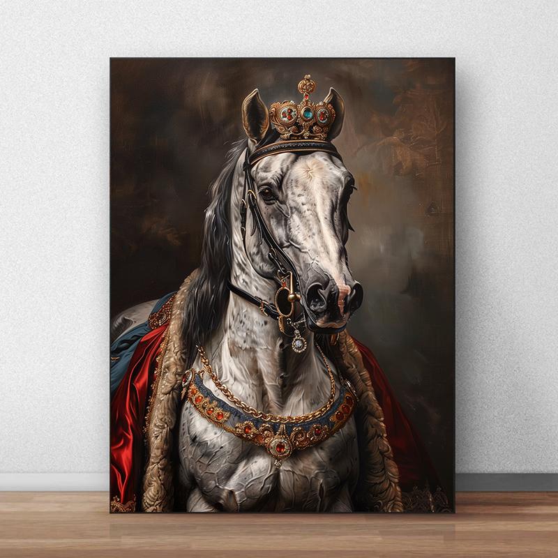 Premium Vintage Royal Animal Pet Portrait Posters and Prints Canvas Printing Wall Art Picture for Living Room Home Decor Gifts