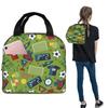 Fútbol Elemento Deportivo Patrón Deportivo Bolsa de Almuerzo Aislada para Mujeres Niños Portátil Cajas de Comida Lonchera Térmica Bolso Tote