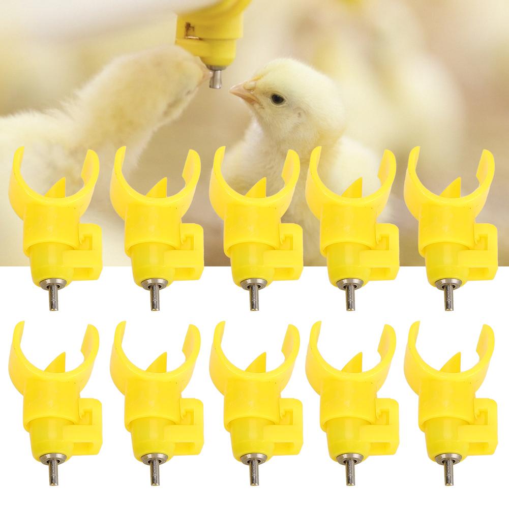 10PCS Chicken Nipple Drinking Fountains Semicircle Ball Valve Type Poultry Drinker