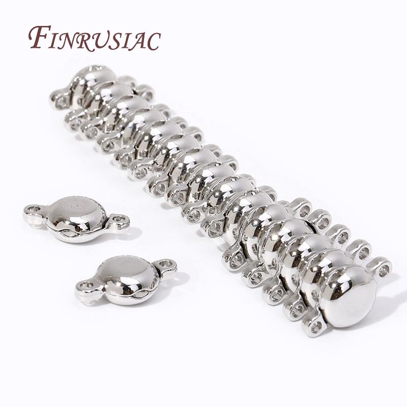 18K Gold Plated Round Magnetic Clasps Magnet End Clasp Connectors DIY For Jewelry Making Fittings DIY Necklaces Accessories