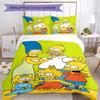 3pcs The Simpsons Bedding Set Duvet Cover Closure Includes 1 Duvet Cover & 2 Pillowcases, Soft and Comfortable for All Seasons.