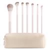 7Pcs Beige Eye Makeup Brush Set + Brush Storage Bag, Eyeshadow Brush, Blending Brush, Detail Brush, Soft Bristle Eye Cosmetic To