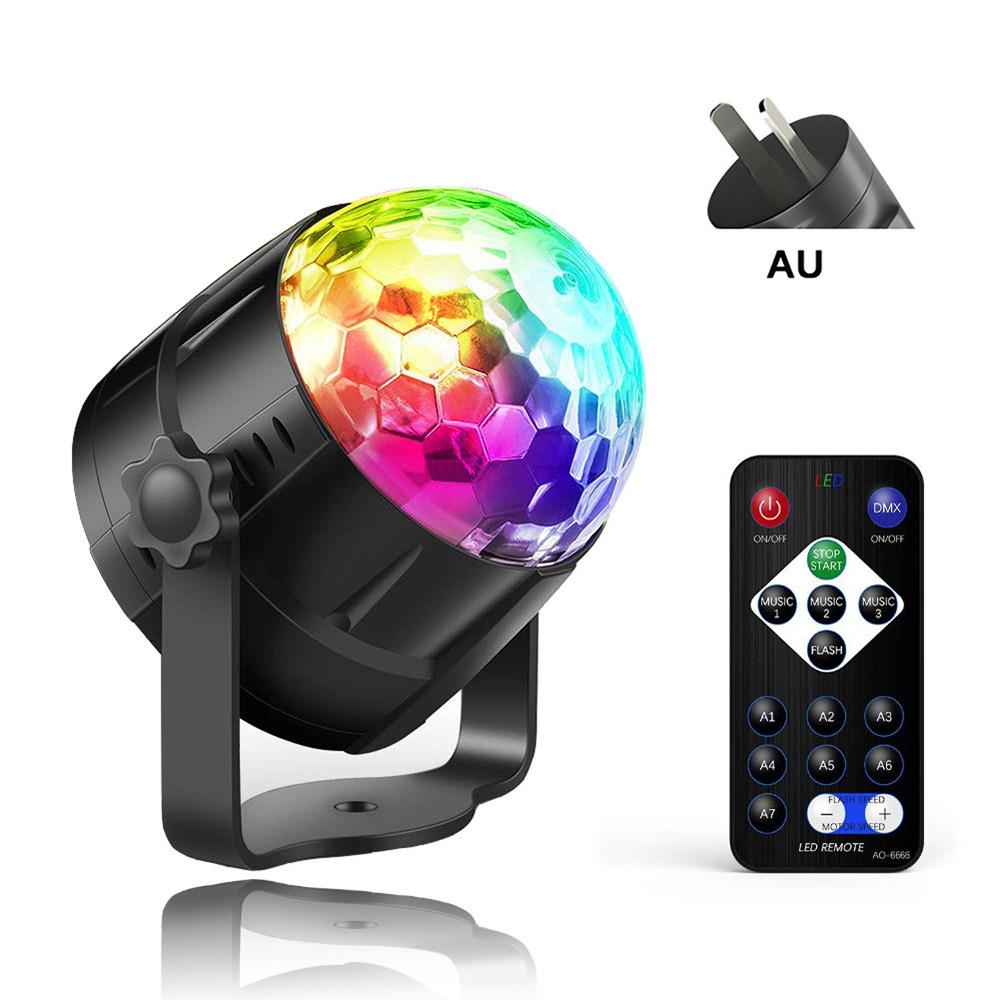 LED Stage Disco Light Rotating DJ Ball Strobe Remote Sound Control Magic Dance Car RGB Christmas Gift Party Club Laser Show Lamp