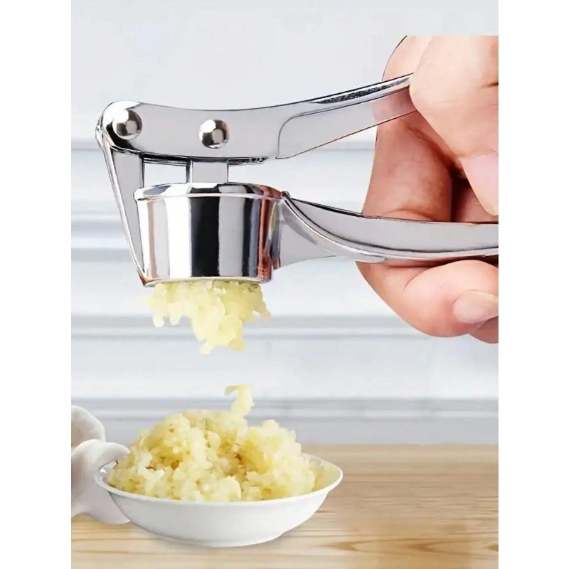 Stainless Steel Garlic Press  - Easy Clean Garlic Mincer Masher with Non-Slip Grip, Kitchen Gadget for Cooking Essentials