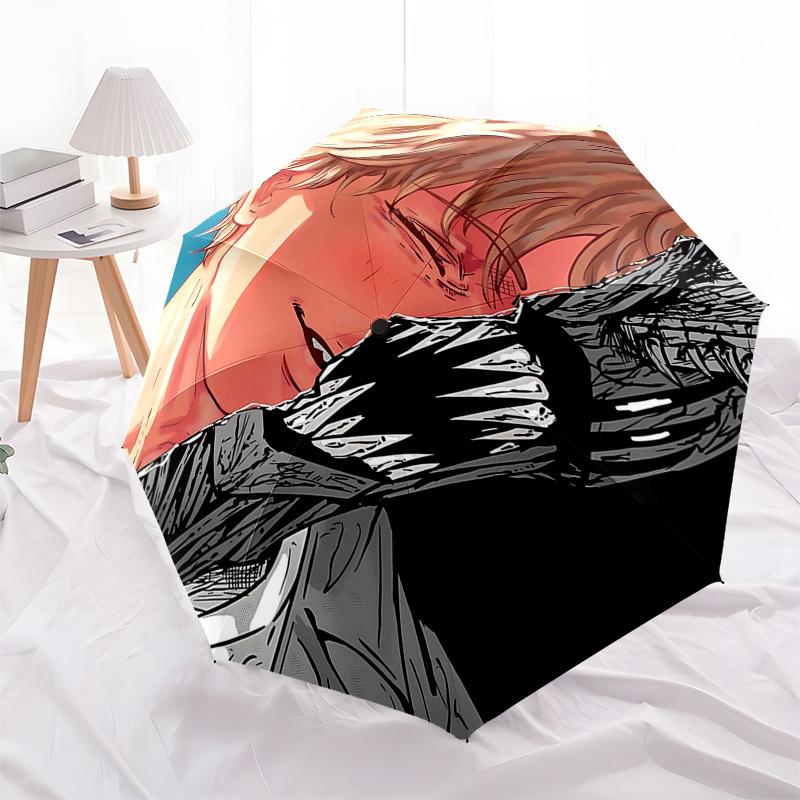 1 szt. Parasol zewnętrzny z motywem postaci z anime - Automatyczne otwieranie/zamykanie, Przenośna konstrukcja 3-składana, Żelazna konstrukcja z 8 żebrami - Idealny prezent dla fanów, Podróżny