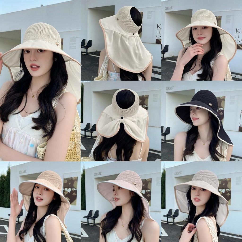 Polyester Wide Brim Sun Hat For Women Outdoor Uv Protection Summer Beach Travel