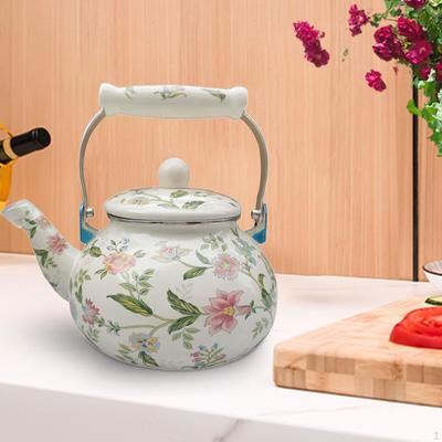 Enamel Tea Kettle Water Pitche Beverage Jug 2.5L Teapot Thickened for Restaurant