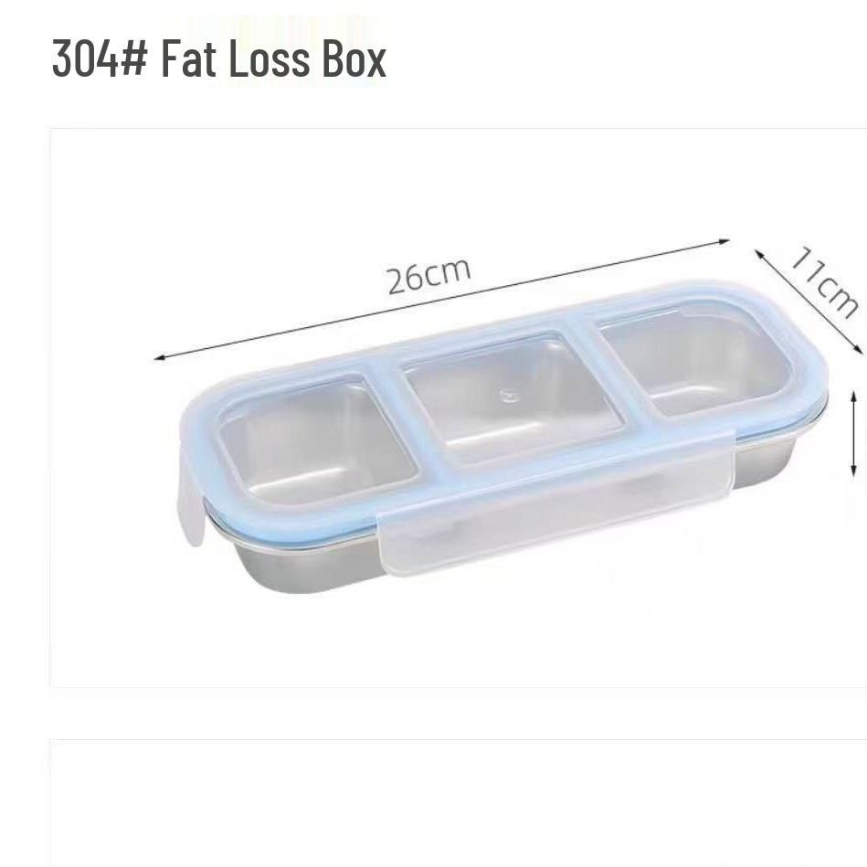 304 Stainless Steel Compartmented Lunch Box for Portion Control and Weight Loss