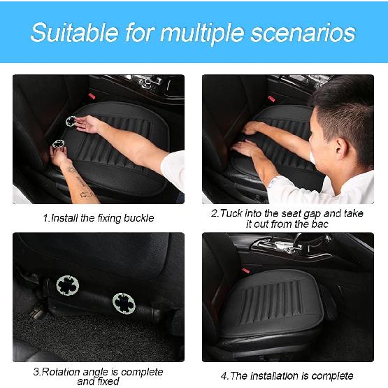 Leather Car Seat Cover, Car Front Seat Cushion/Protector, Breathable Comfort Automotive Seat Cover, Compatible with Most Cars, Vehicles, SUVs, Car