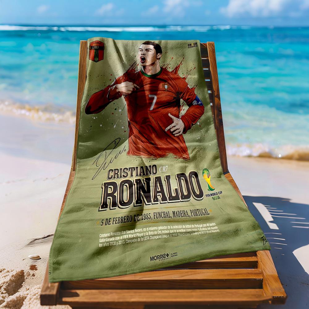 Cristiano Ronaldo Beach Towel High Absorbency Quickdry Comfortable Lightweight Suitable For Swimming Gym Camping Yoga Vacation