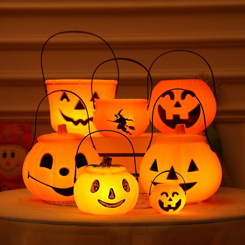 Children's Halloween Pumpkin Lantern Candy Basket - Trick-or-Treat Toy & Decoration