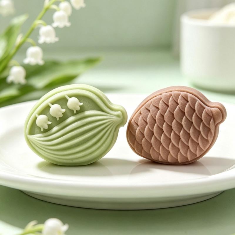 Moon Festival Festival DIY Hand Pressure Moon Cake Mould 30G/50G Moon Cake Molds (1 Molds 2 Stamps) DIY Pastry Tool Set