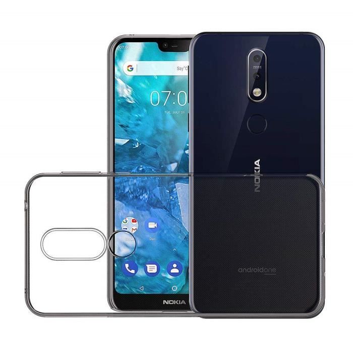 Coque - PHONILLICO - Nokia 7.1 - Silicone Souple - Ultra Fine - Transparent