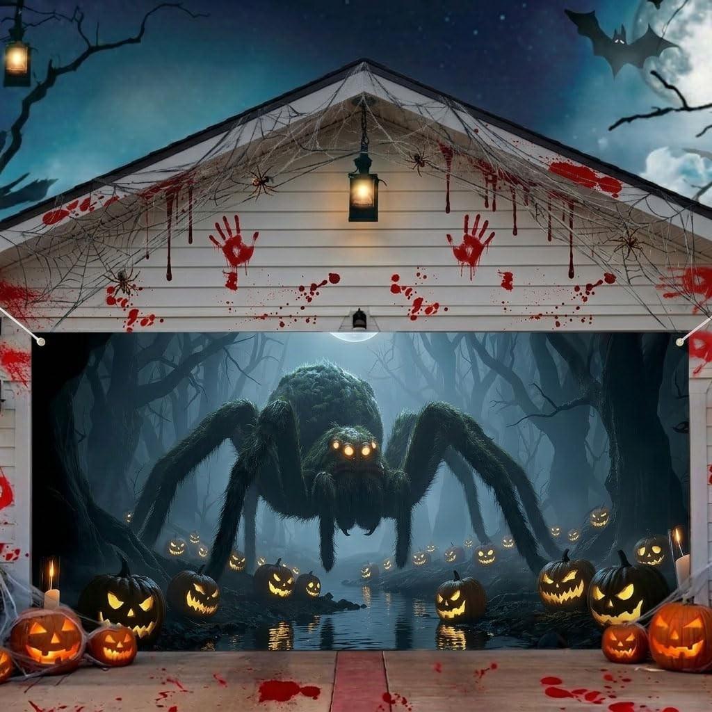 Halloween Garage Door Cover 13x6 FT, Garage Door Halloween Cover
