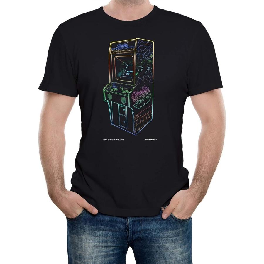 Reality Glitch 1 UP Neon Retro Arcade Mens T-Shirt S