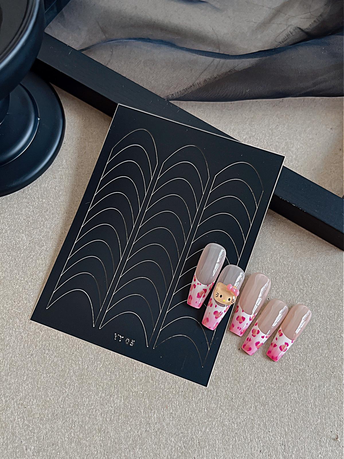 V-Shaped Moon Smile Line French Nail Art Stickers for Nail Polish Gel
