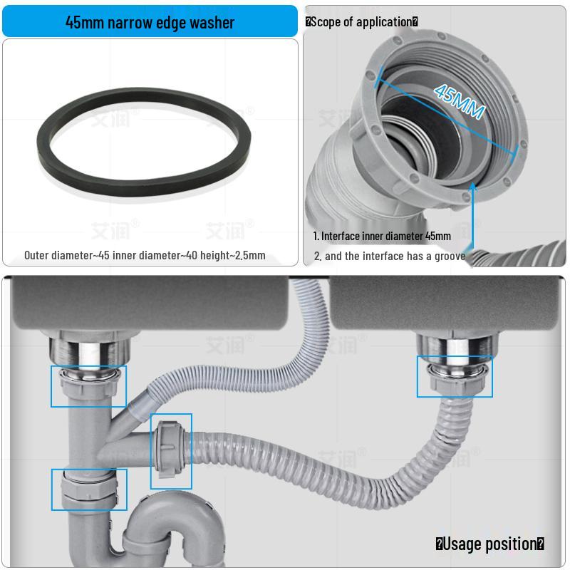 Gumový těsnicí kroužek pro kuchyňský dřez pro těsnění odpadní trubky