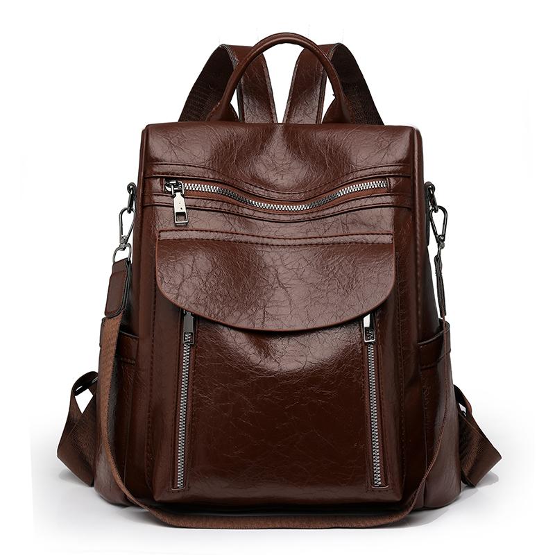 

Women s Backpack Color Contrast Outdoor Travel Backpack Dual-Use Shoulder Bag кофейный