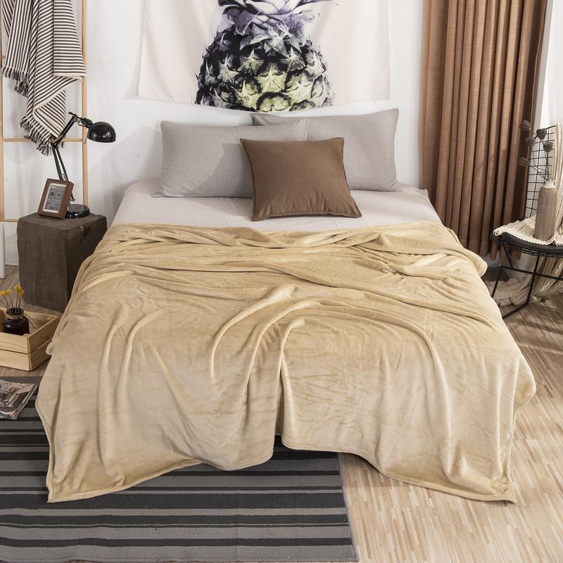 Solid Color Blanket Flannel Blanket Soft Bedsheet Air Conditioning Cover Blanket Double-sided Flannel All Season Coral Fleece Blanket