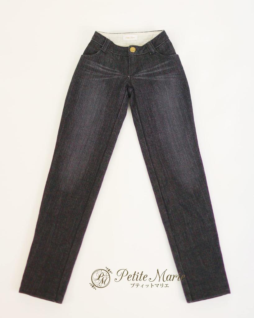 DDS Compatible Okayama Processing Boyfriend Jeans Black KOJIMA Processing Jeans Processing Low Rise Roll Up Stretch Denim Vintage Processing 60cm Doll