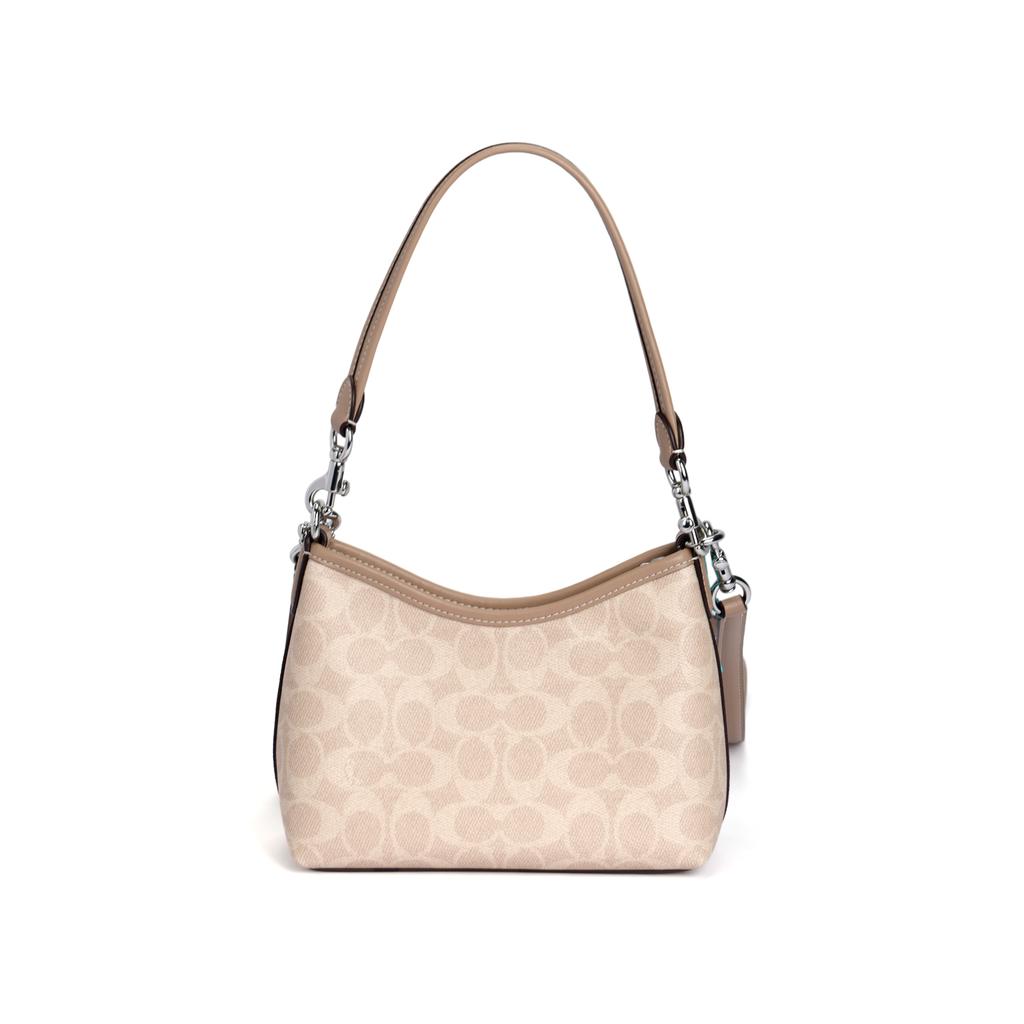 Coach Laurel 19 Coated Canvas Handbag Women Handbags Silver Beige CBH15-SVPWH