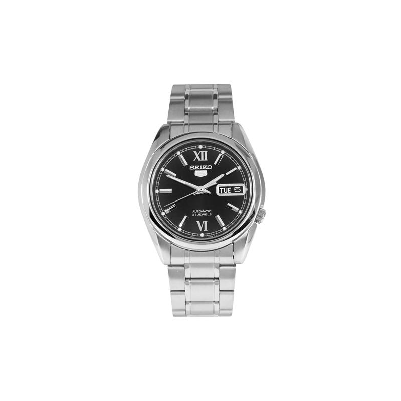 SEIKO 30 meters waterproof Automatic Steel Strap men s watch black dial SNKL55K1 чёрный
