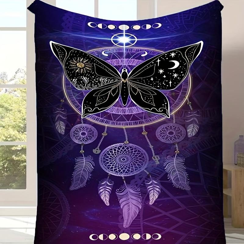 

1pc Dream Catcher Butterfly Pattern Blanket,Soft And Comfortable Blanket, Travel Sofa Bed, Office Home Decor, Birthday Gift Blanket, Boys, Girls 130cmx150cm