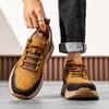 Fashion Spring Men's Leather Shoes Breathable Mesh Outdoor Non-slip Light Walking Casual Trekking Sneakers Walking Travel Lace Up Shoes
