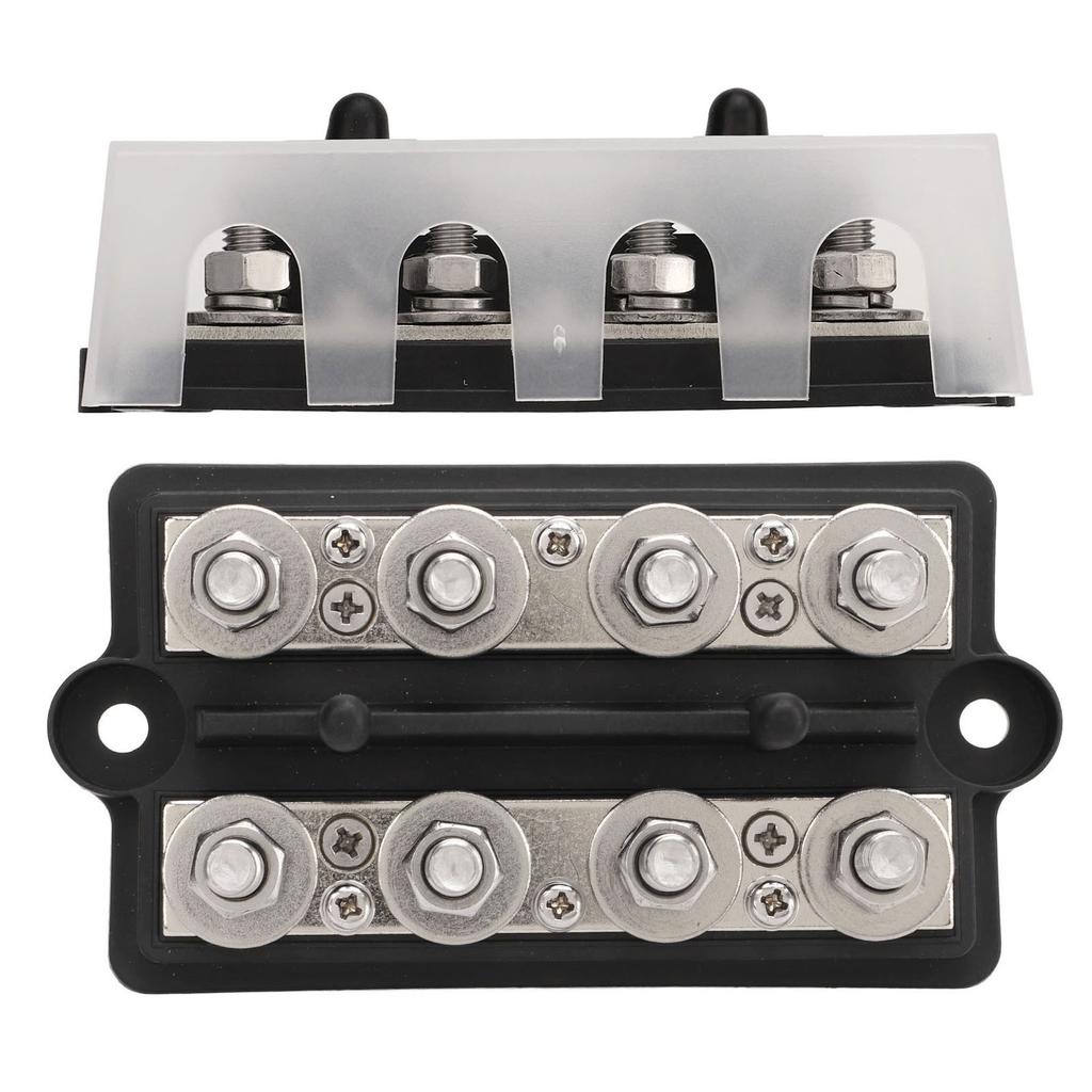 Power Distribution Block DC12 to 48V 150A 8 M10 Studs Battery Bus Bar for Cars Boats Yachts Trucks