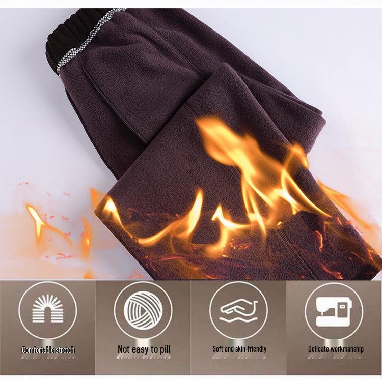 Velvet Winter Curved Blade Pants for Middle-Aged Women: Plus Size Slimming Wide-Leg Pants