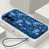 Custodia Laccetto con Stampa Foglie Colorate Per Samsung Galaxy S25 Ultra S24 S23 S22 Plus S21 FE A15 A16 A35 A36 A54 A55 A56 5G Custodia in TPU Silicone Antiurto