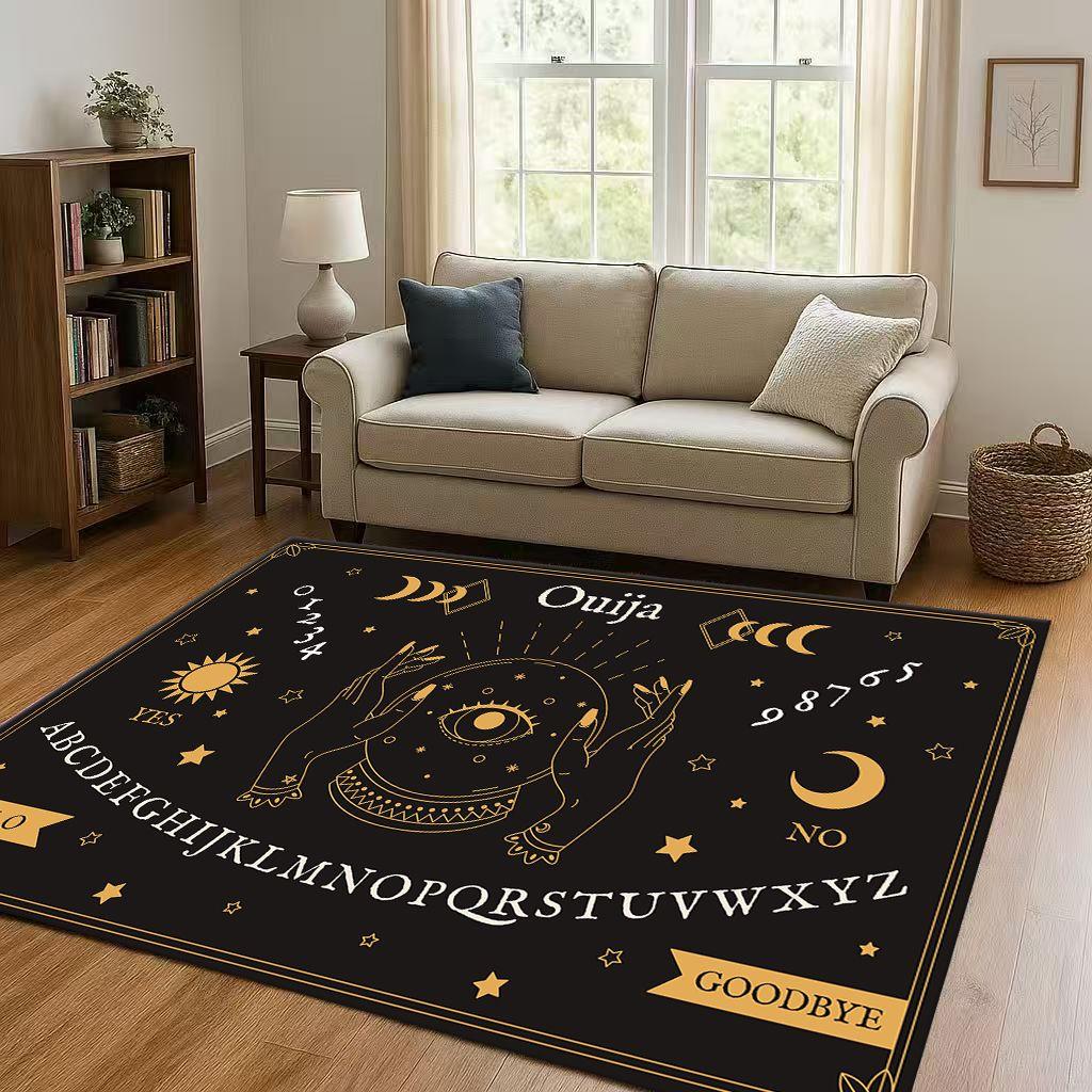 Retro Witch Spirit Ouija Board Art Living Room Non Slip Area Rug Carpet for Bedroom Kids Playroom Sofa,Home Decor Doormat