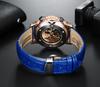 Automatic Mechanical Leather Rotating Gypsy Rose Gold Engraved Men'S Watch Automatic Watc