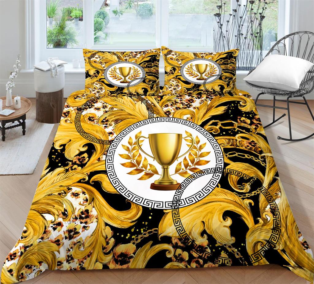 3D Digital Printed Bedding Set, Luxurious Home Duvet and Pillowcase, 2/3 Pieces of Microfiber Fabric for Home Decoration