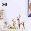 2ks Pár Figúrka Sobov Stojaca Ležiaca Socha Jeleňa Živica Socha Losa Vianočná Domáca Kancelárska Polica na Knihy Stolová Dekorácia Ornament