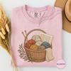 Cozy Knitting Basket Still Life Tshirt, Knit Basket Print, Line Art Knitting, Cozy Knit Still Life, Knit Craft Tee, Crafty Gift