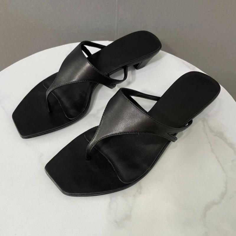 Simple Style Women High Heels Sandals Summer New Gladiator Clip Toe Slippers 2025 Trend Comfy Women Flip Flops Shoes
