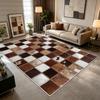 Brown White Animal Fur Patchwork Carpet Luxury Living Room Large Area Rugs Bedroom Bedside Non-slip Lounge Soft Fluffy Floor Mat
