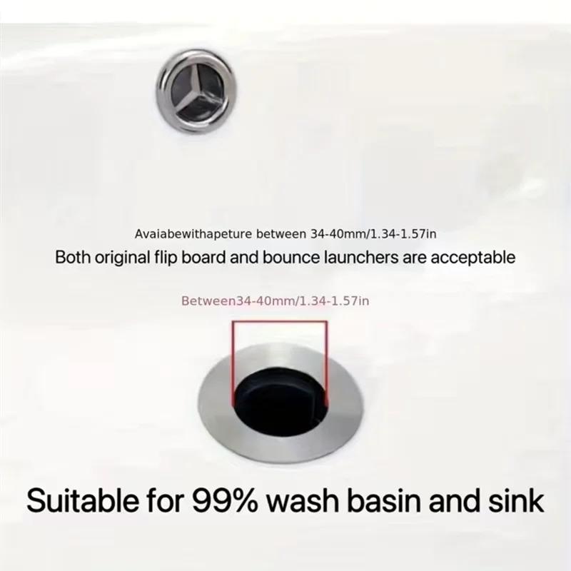 Bathroom Sink Drain Plug, Universal Push Sink Pop-up Chrome Sink Filter, Universal Stainless Steel Rebound Drain Plug Filter