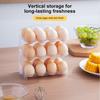 3 Tier Egg Storage Box For Refrigerator Door 24 Grid Reversible Egg Tray Kitchen Organizer Side Mount Space Saving Rack Storage