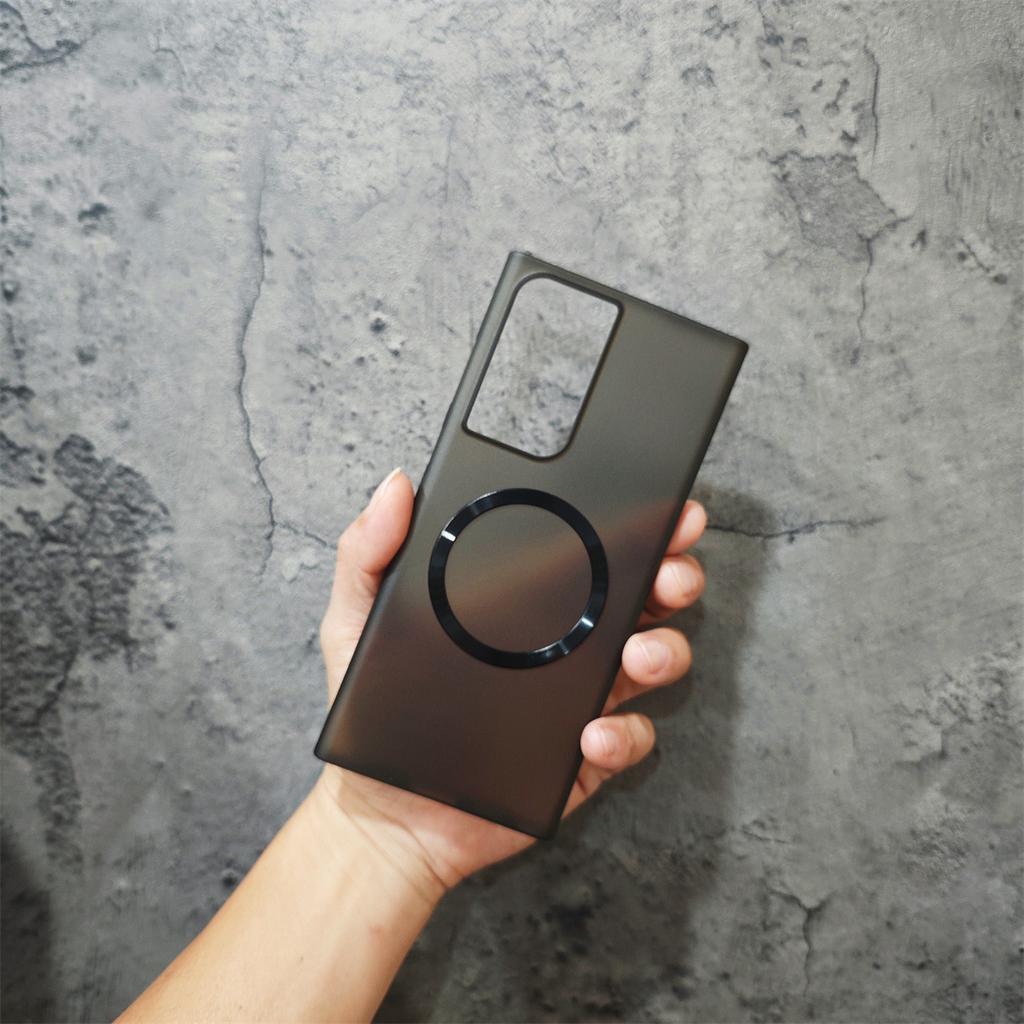 Samsung S22ultra Ultra thin Magnetic Suction Phone Case Matte S21U Transparent Non yellow PP Hard Shell Simple Model