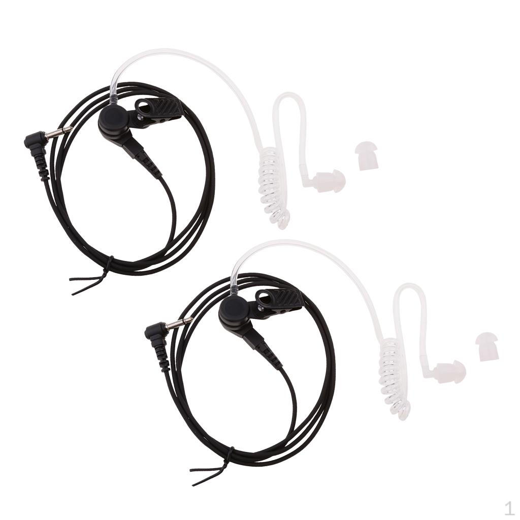 

2 Pieces Listen Only Acoustic Tube Headset 3.5mm Plug Pin for Speaker Mic