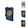 Stylish And Comfortable Women Sleeveless Top With Eye-catching Sunflower Design