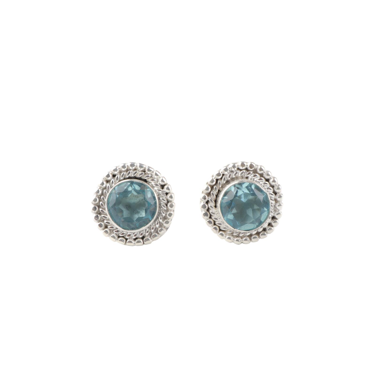 

Sky Blue Topaz Gemstone 925 Sterling Silver Jewelry Handmade Stud Earrings 0.5 EE-128-2