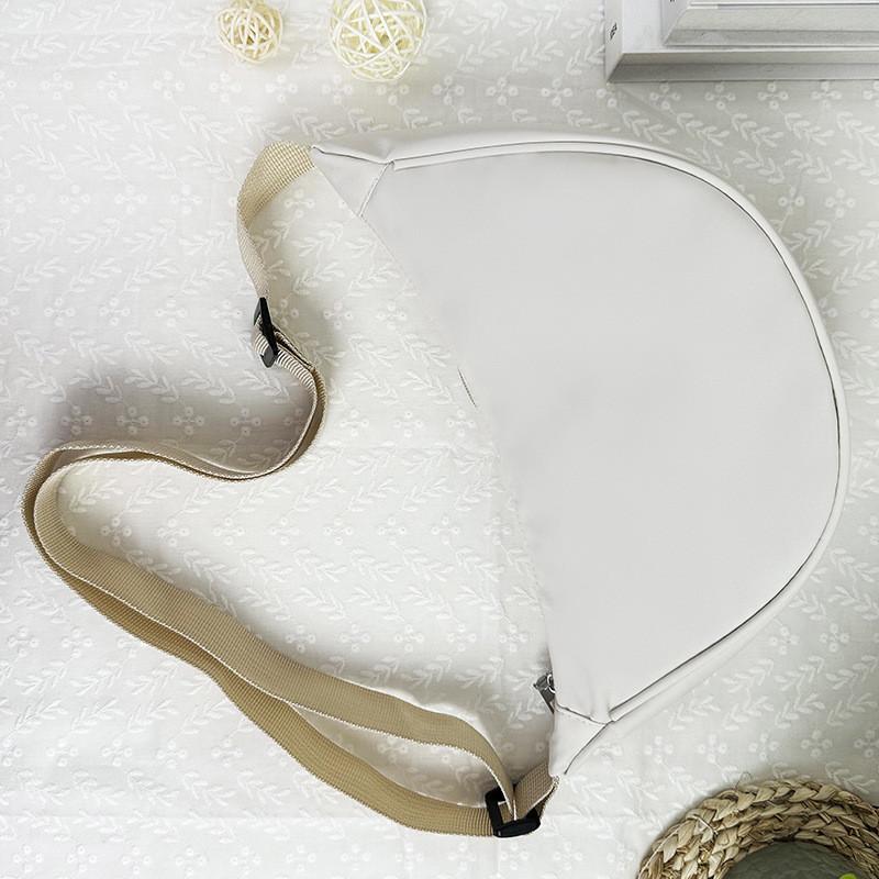 Trendy Canvas Dumpling Bag 2024 Summer New Style Simple Casual Japanese Crossbody белый