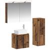 Bathroom Furniture Set 4 Pcs Reclaimed Wood Engineered Wood and Glass